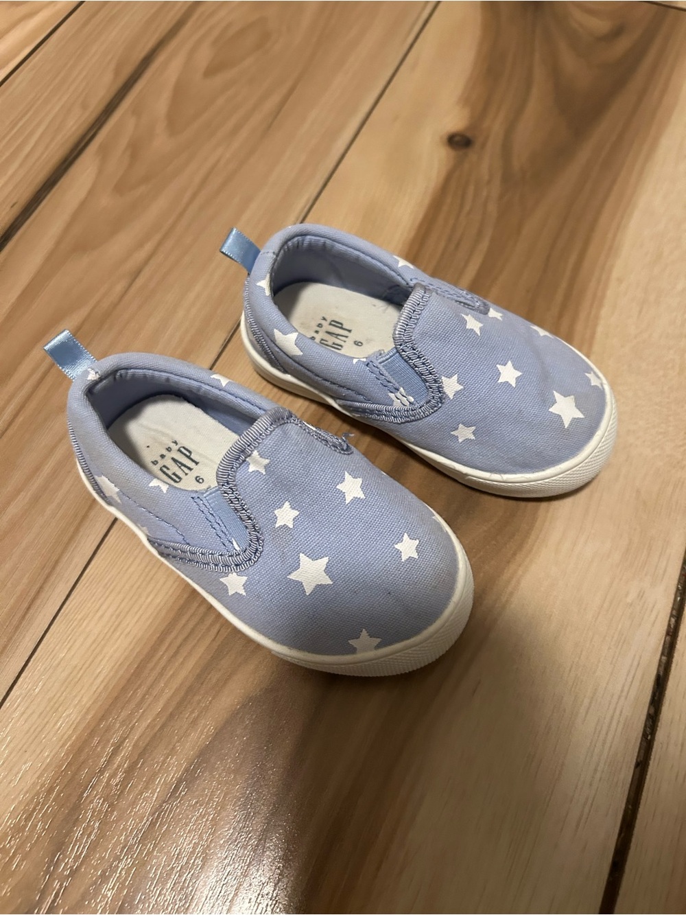 GAP Star Print Slip-On Kids Shoes - Light Blue Sz 6